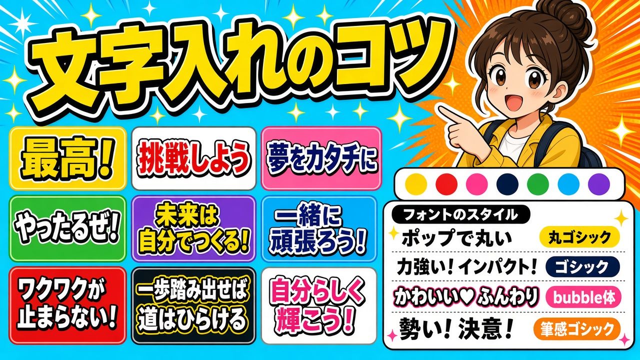 YouTubeサムネイルの文字入れのコツ|フォント・色・文字数・縁取りの決め方